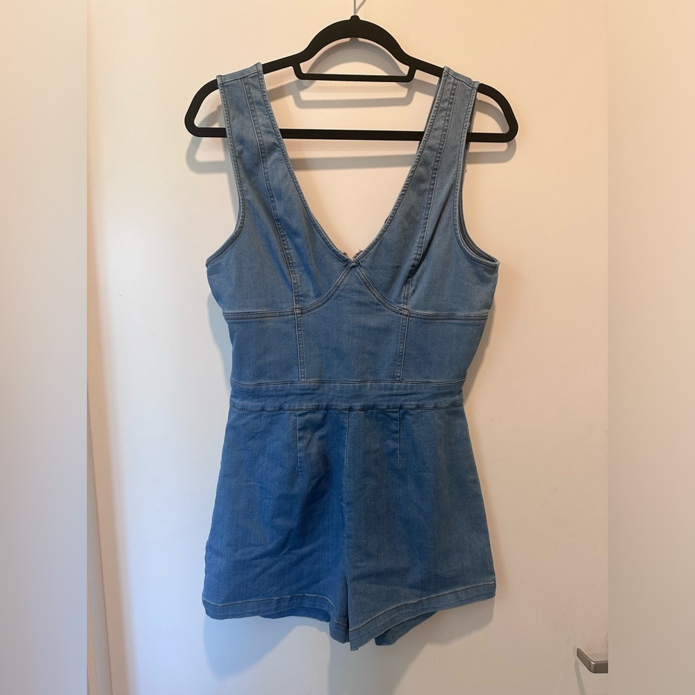 Akira denim romper. NWOT